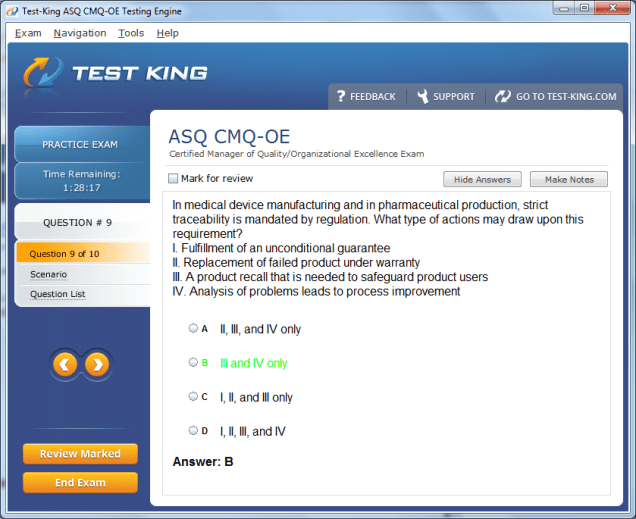 CMQ-OE Testking ASQ Exam Questions - Certification with CMQ-OE Answers